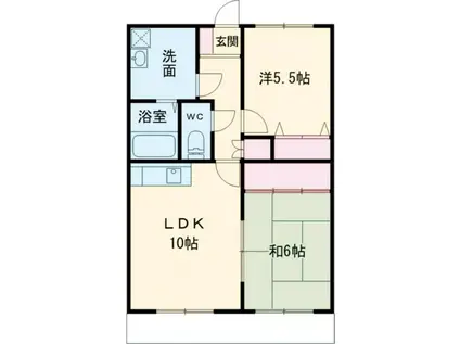 コンドミニアムリベロ三日月(2LDK/1階)の間取り写真