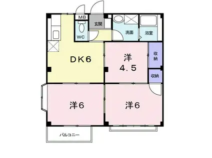 エルディム小堀A(3DK/1階)の間取り写真