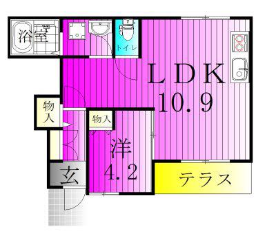 BROOKブルック(1LDK/1階)の間取り写真