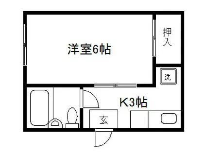 ハイツ中村(1K/2階)の間取り写真