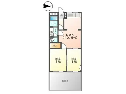 クオリティパレス(2LDK/1階)の間取り写真