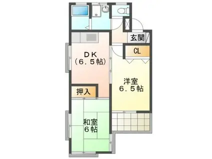 ドミール92(2DK/3階)の間取り写真