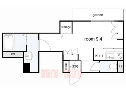 シャーメゾン甲子園口1丁目 レジデンス イースト(ワンルーム/1階)の間取り写真