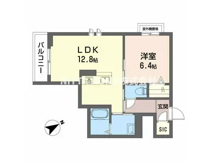 ヴィーエ(1LDK/3階)の間取り写真
