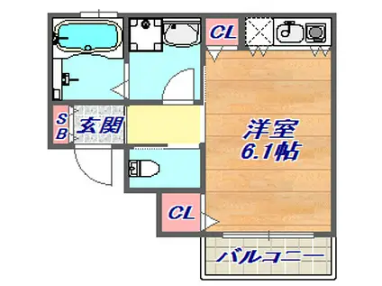 グランメール中原通(ワンルーム/3階)の間取り写真