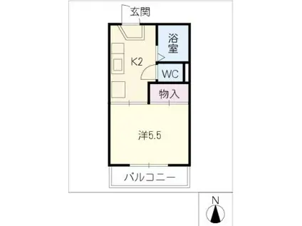 オリエント高針(1K/1階)の間取り写真