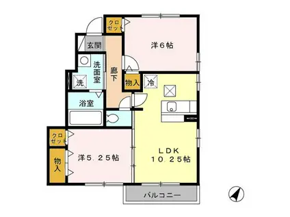 サングリーン A(2LDK/1階)の間取り写真