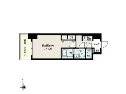 S-RESIDENCE桜本町AWESOME(1K/8階)の間取り写真