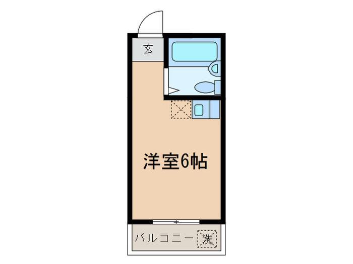 友愛ハイツ(ワンルーム/2階)の間取り写真
