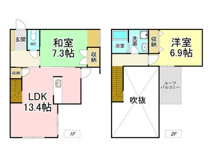 バウムハウゼ・アインス(2LDK/1階)の間取り写真