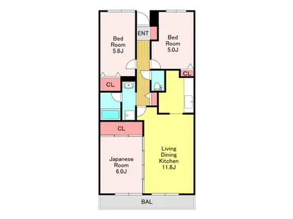 URBAN IKEDA(3LDK/8階)の間取り写真