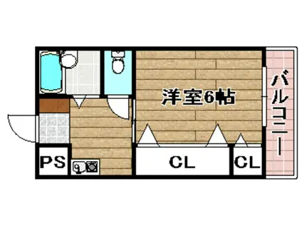 アンフィニィ松が丘 (1DK/4階)の間取り写真