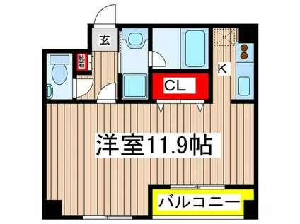 シャトー泉II(1K/5階)の間取り写真