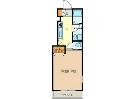 ハピネスクレイン(1K/1階)の間取り写真