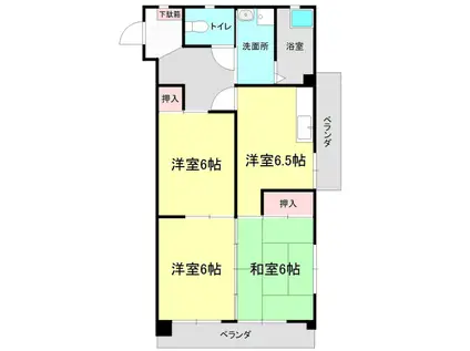 丸吉ビル(3DK/2階)の間取り写真