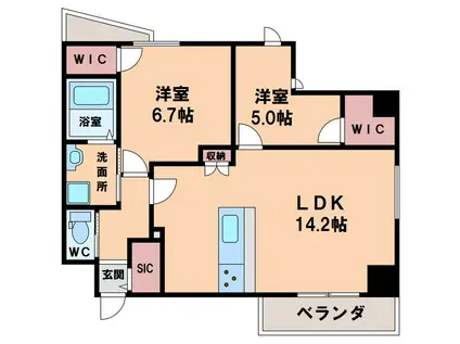 LEGALANDABENO SANMEICHO(2LDK/4階)の間取り写真