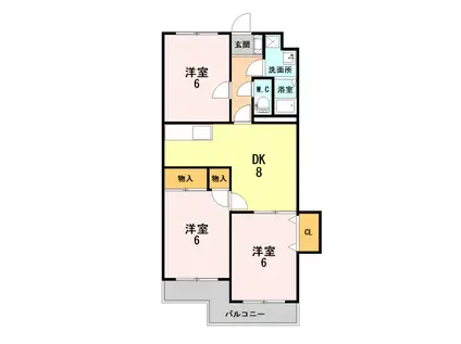 コーポ中山A・B(3DK/2階)の間取り写真