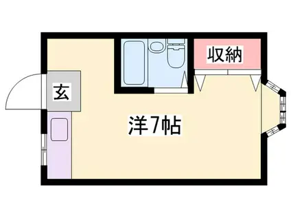 書写アパートB(ワンルーム/2階)の間取り写真