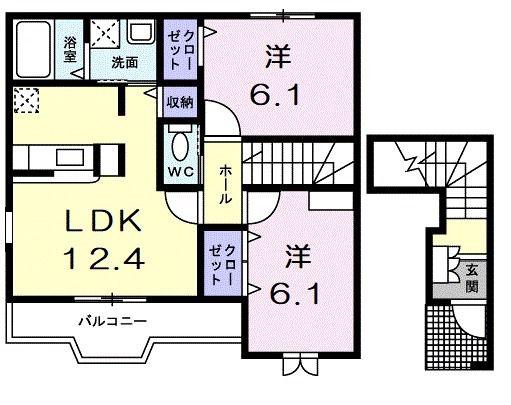 エクセレンテパラーシオ(2LDK/2階)の間取り写真