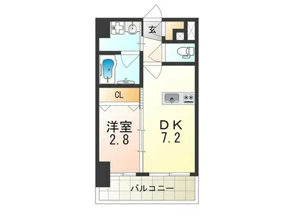 リアライズ小路(1DK/5階)の間取り写真