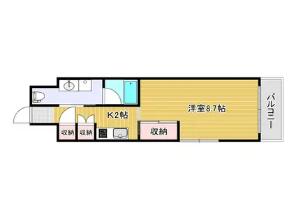 ともホーム(1K/6階)の間取り写真