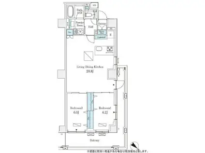 オーパスレジデンス南青山(2LDK/4階)の間取り写真