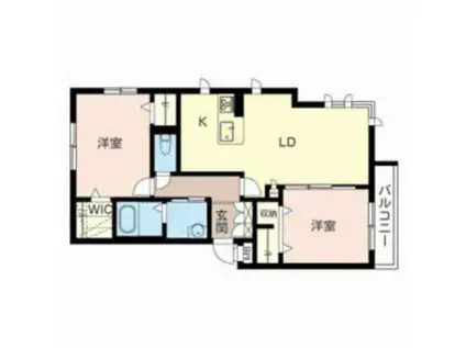 リラフォート白坂(2LDK/1階)の間取り写真