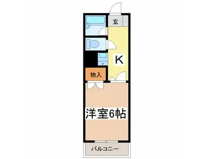 ブルーハイツIII(1K/3階)の間取り写真