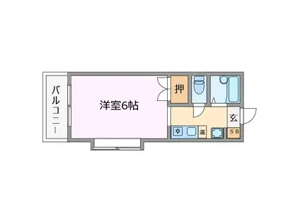 アメニティIN唐津(1K/2階)の間取り写真