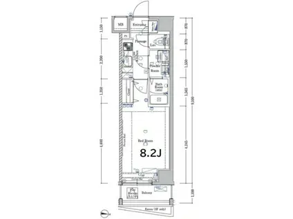 ジーベック平和島II(1K/2階)の間取り写真