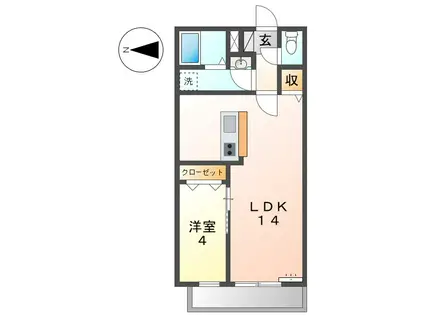 プリマヴェーラ今嶺I(1LDK/1階)の間取り写真