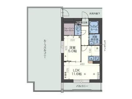 リベルダーデ(1LDK/5階)の間取り写真