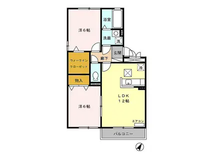 パストラルK-3(2LDK/1階)の間取り写真