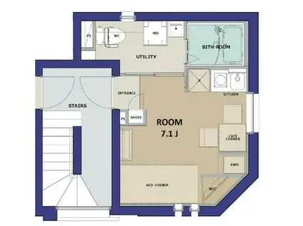 カテリーナ千住大橋(ワンルーム/3階)の間取り写真