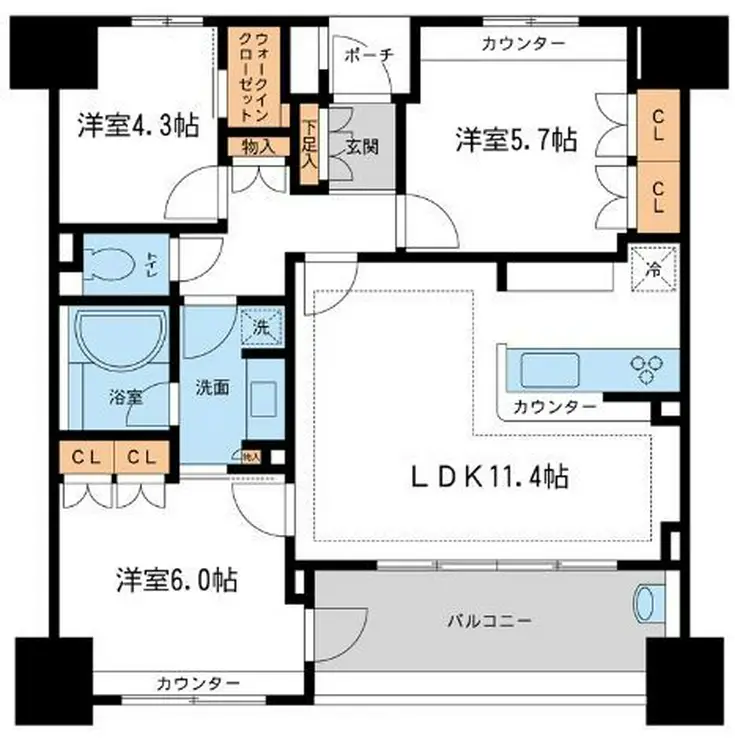 KDXレジデンス町田 3階階 間取り