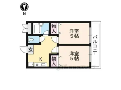 アブレスト四条大宮(2K/3階)の間取り写真