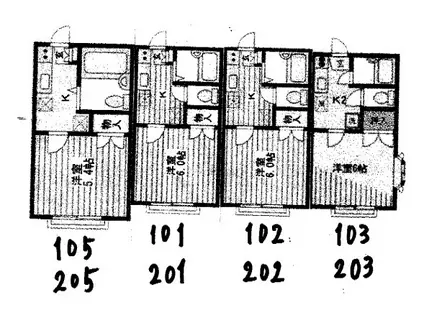 モンシャトー(1K/2階)の間取り写真