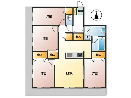 ヴェルアージュ小山(4LDK/12階)の間取り写真