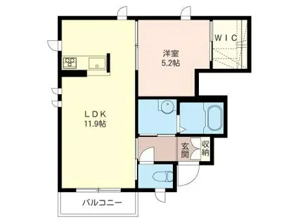 KEI GLANZ  (1LDK/1階)の間取り写真