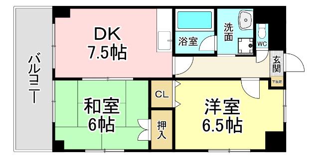 メゾンドプラムII(2DK/2階)の間取り写真