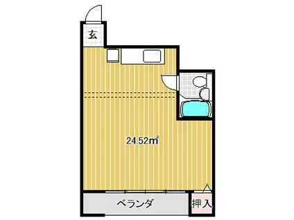 アクアマリン(ワンルーム/3階)の間取り写真