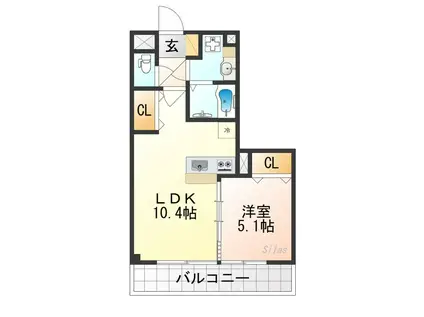 ベラジオ雅び京都洛北ガーデン(1LDK/2階)の間取り写真