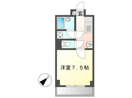 リエス白鳥(1K/2階)の間取り写真