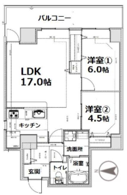 シティコート目黒2棟(2LDK/3階)の間取り写真