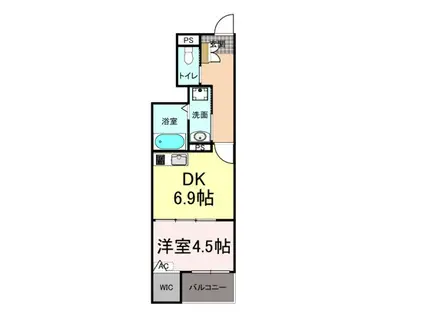 ナディア A(1DK/1階)の間取り写真