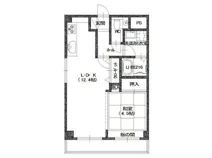 メゾン高麗橋(1LDK/7階)の間取り写真