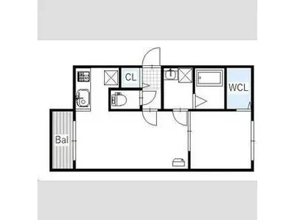 SS VII(1LDK/4階)の間取り写真