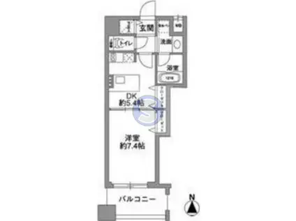 西天満レジデンス(1DK/5階)の間取り写真