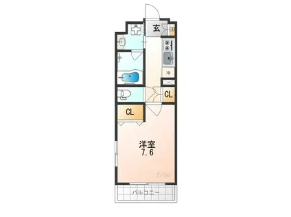 ベラジオ雅び北野白梅町駅前(1K/2階)の間取り写真