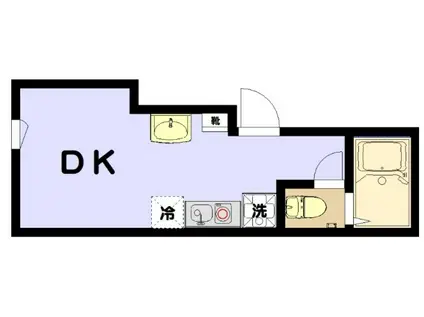 蛎殻町マンション(ワンルーム/2階)の間取り写真